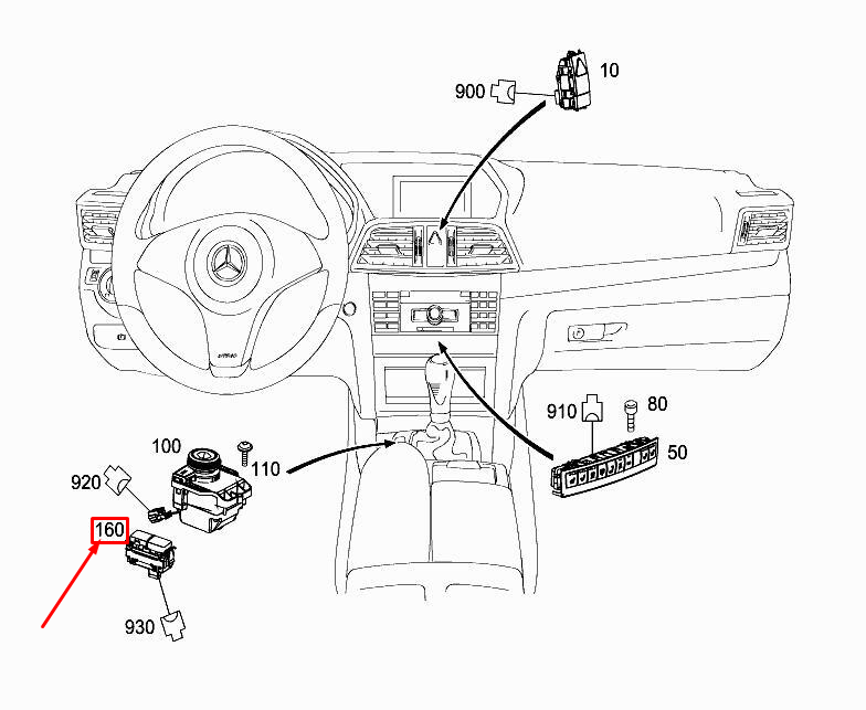 new mercedes-benz e c207 left lower control panel witches a2129055201 original
