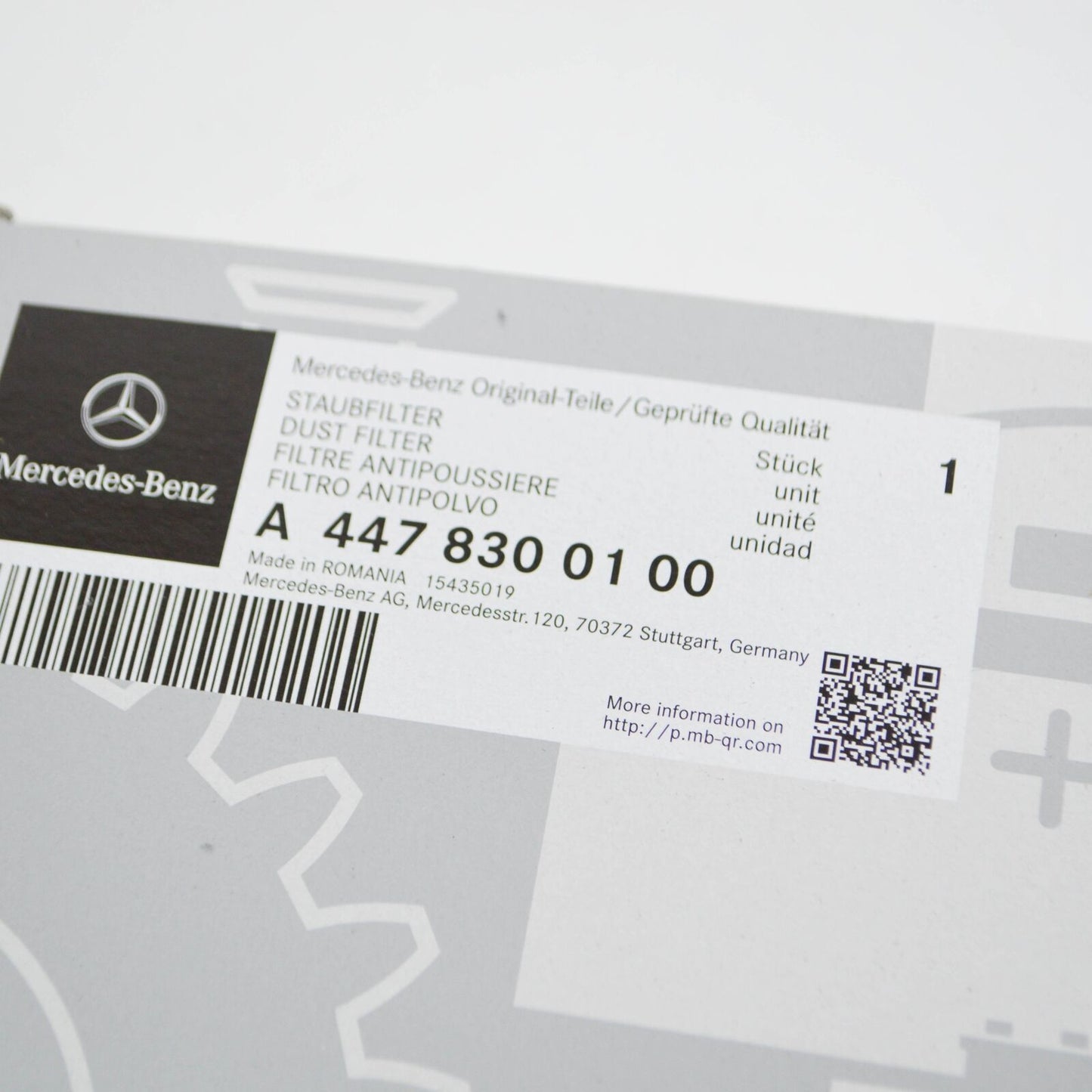 NEW MERCEDES-BENZ VITO W447 DUST FILTER A4478300100 ORIGINAL