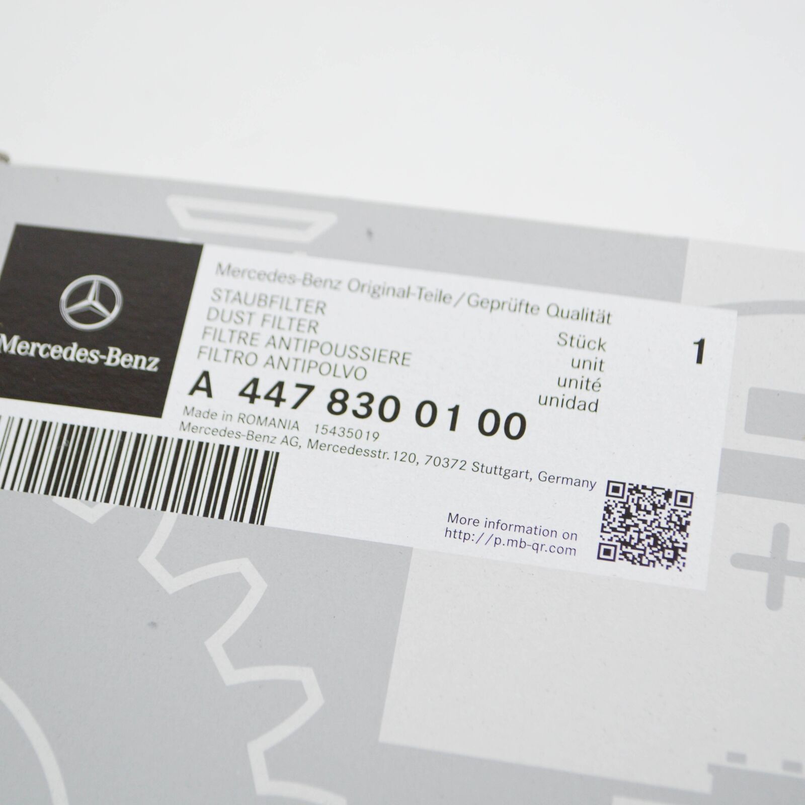 NEW MERCEDES-BENZ VITO W447 DUST FILTER A4478300100 ORIGINAL