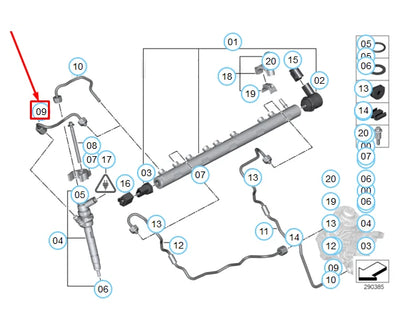 NEW BMW 3 F30 PRESSURE HOSE ASSEMBLY 1-3 13538506546 8506546 ORIGINAL