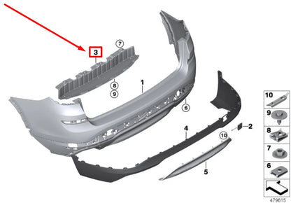 NEW BMW X3 F25 TRAILER TOW HITCH MIDDLE BOTTOM COVER 51127338781 7338781