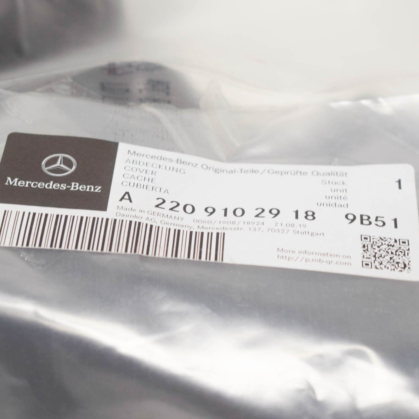 new mercedes-benz w220 front seat side trim - left side a22091029189b51 original