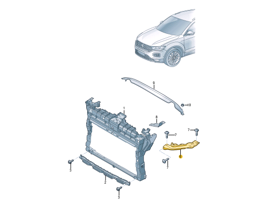 NEW VOLKSWAGEN T-ROC A11 RIGHT HEADLIGHT BRACKET MOUNT 2GA805932A ORIGINAL