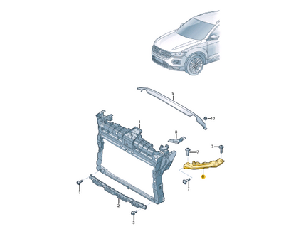NEW VOLKSWAGEN T-ROC A11 RIGHT HEADLIGHT BRACKET MOUNT 2GA805932A ORIGINAL