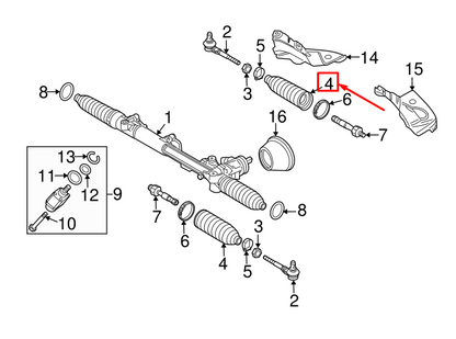 new audi a6 avant c6 front steering rack boot dust cover 4f0422831 original