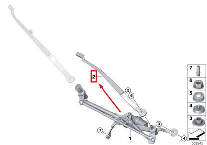 NEW BMW X3 G01, F97 FRONT RIGHT WIPER ARM 51138492677 8492677 ORIGINAL