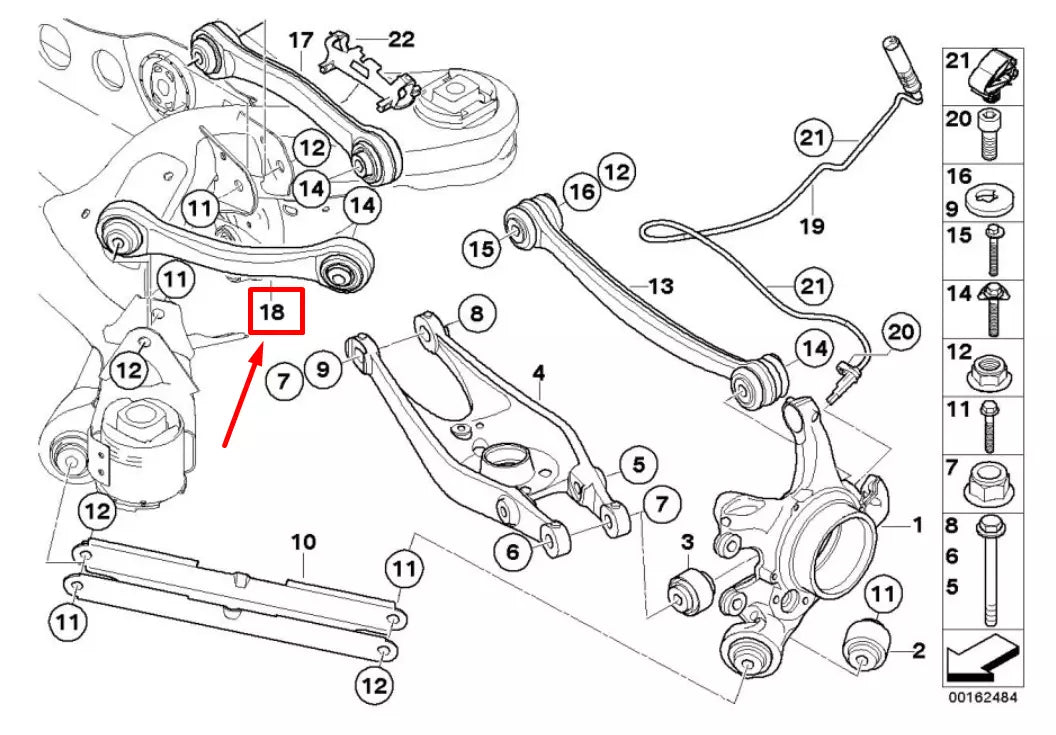 NEW BMW 3 CABRIO E93 REAR LEFT GUIDE ROD 33322283547 2283547 ORIGINAL
