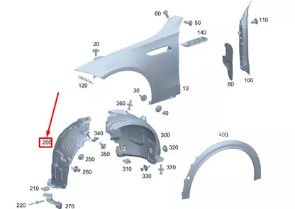 NEW MERCEDES-BENZ C W206 FRONT RIGHT ARCH LINER FRONT PART A2068842600 ORIGINAL