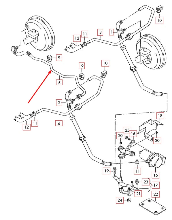 NEW AUDI TT 8N BRAKE SYSTEM VACUUM HOSE RHD 1J2612041K