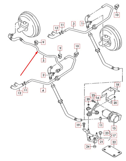 NEW AUDI TT 8N BRAKE SYSTEM VACUUM HOSE RHD 1J2612041K