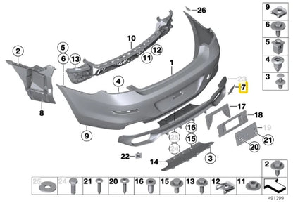 NEW BMW 6 SERIES F12 F13 F06 REAR BUMPER TOW HOOK COVER 7261580