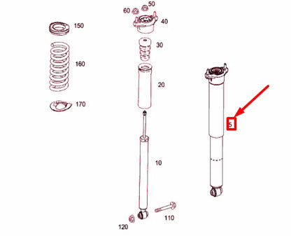NEW MERCEDES-BENZ C W204 REAR SHOCK ABSORBER A2043261404 ORIGINAL