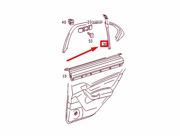 NEW MB S W220 REAR RIGHT DOOR WINDOW SUN BLIND RAIL A2208100227 ORIGINAL