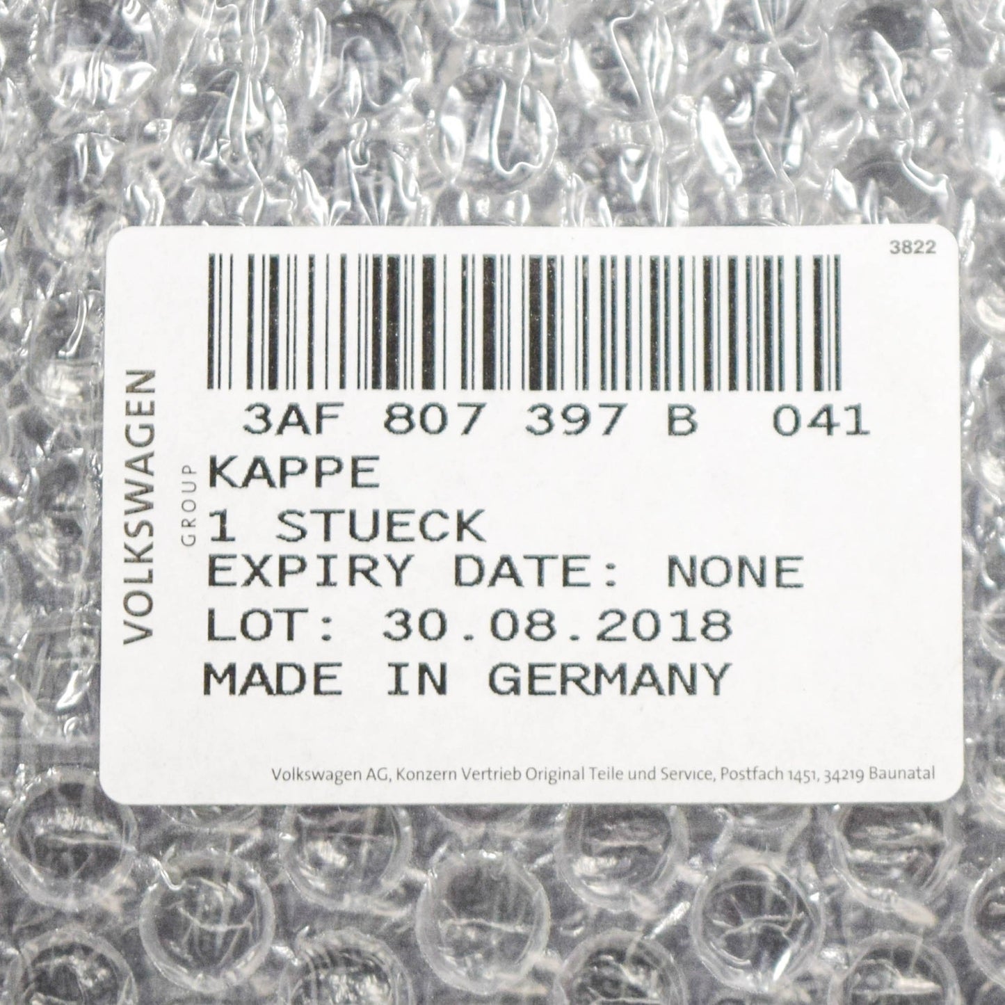 NEW VW PASSAT B7 REAR BUMPER TOW HOOK COVER 3AF807397B 041 ORIGINAL