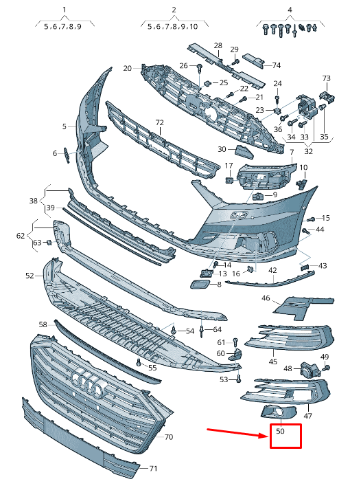 NEW AUDI A8 4N FRONT LEFT BUMPER TRIM 4N0807823 ORIGINAL