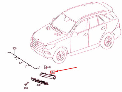 NEW MERCEDES-BENZ ML W166 FRONT RIGHT DAYTIME RUNNING LIGHT A2049065501 ORIGINAL