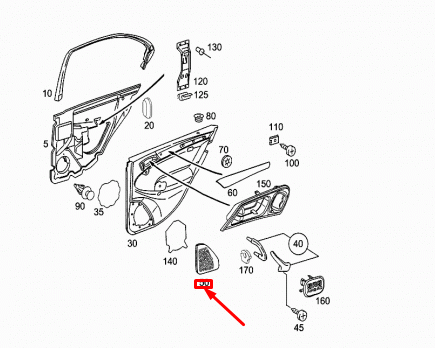 NEW MERCEDES-BENZ C W203 REAR LEFT DOOR LOUDSPEAKER TRIM A20373701889051