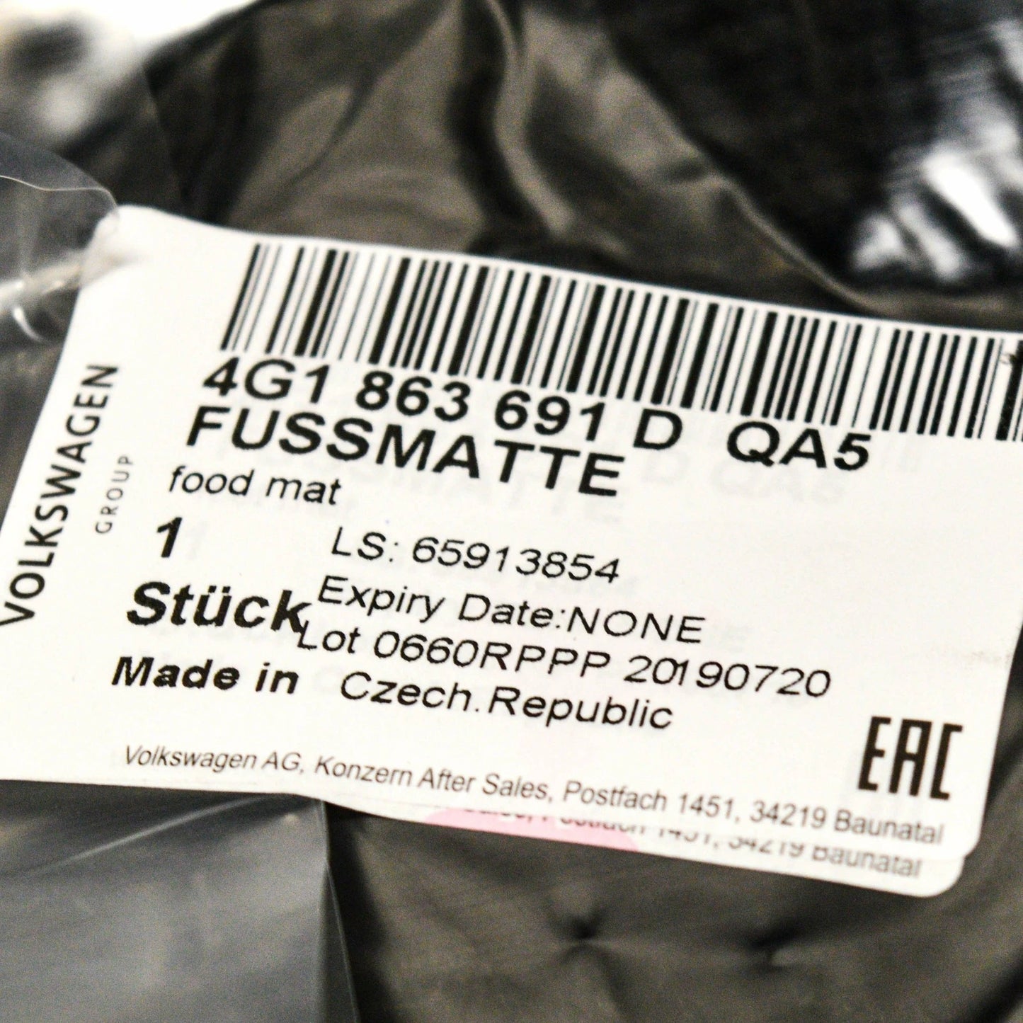 NEW AUDI A6 C7 FRONT FLOOR MATS SET LHD 4G1863691DQA5