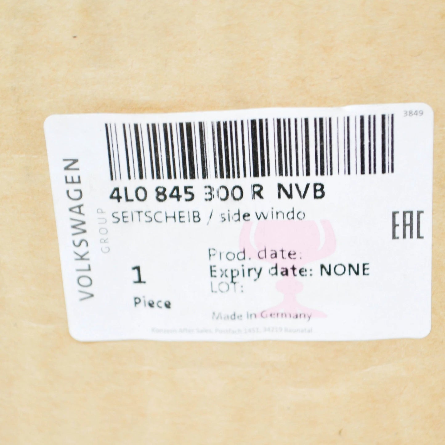 NEW AUDI Q7 4L REAR RIGHT SIDE WINDOW QUARTER GLASS 4L0845300RNVB 2015 ORIGINAL