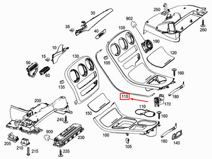 NEW MERCEDES-BENZ GLC X253 LEFT CENTRE CONSOLE OPTICAL FIBER A2058254710