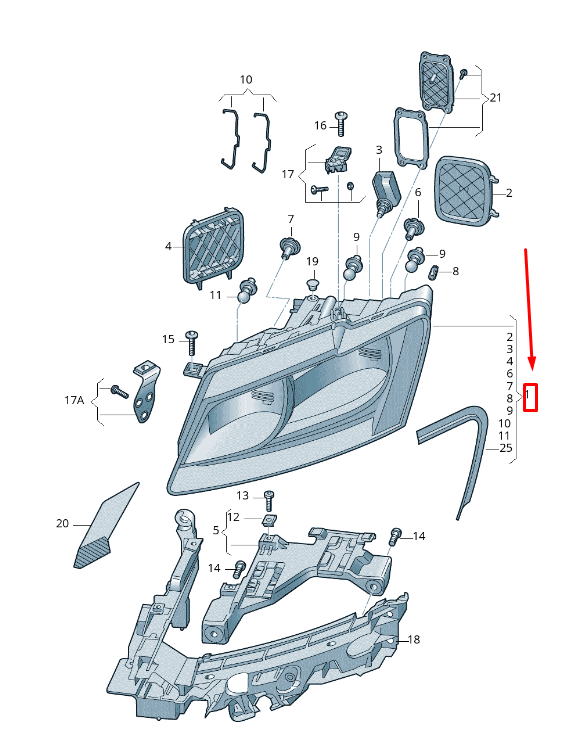 new audi q5 8r front left headlight lhd 8r0941003am original