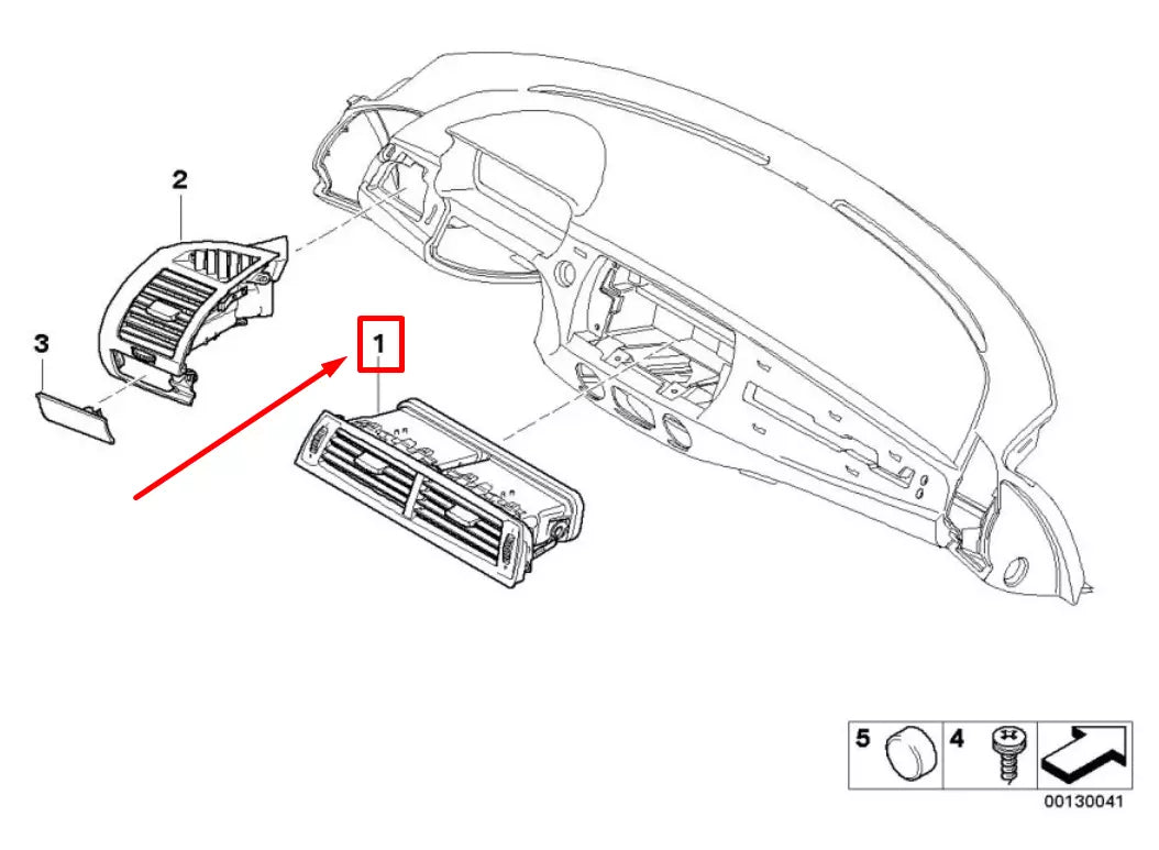 NEW BMW Z4 ROADSTER E85 CENTER DASHBOARD AIR VENT 64226949158 6949158 ORIGINAL