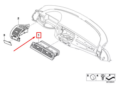 NEW BMW Z4 ROADSTER E85 CENTER DASHBOARD AIR VENT 64226949158 6949158 ORIGINAL