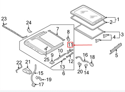 NEW VW PASSAT B6 3C REAR RIGHT SUNROOF GUIDE JAW 5M0877482A ORIGINAL
