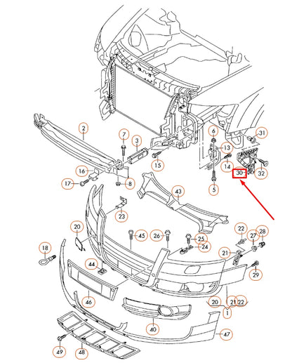 NEW AUDI A6 ALLROAD QUATTRO C6 FRONT BUMPER LEFT GUIDE PIECE 4F0807227B ORIGINAL