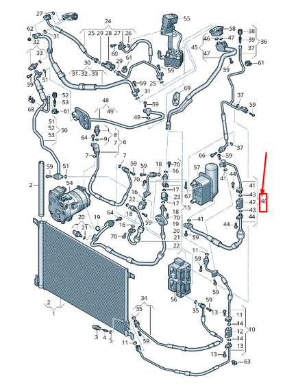 new audi q7 4m a/c refrigerant line 4m0816732g original