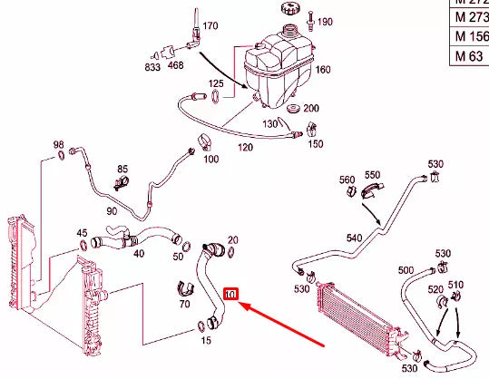 NEW MERCEDES-BENZ E W211 RADIATOR TOP HOSE A2115014782 ORIGINAL