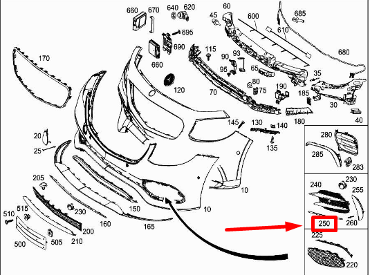 NEW MERCEDES-BENZ AMG GT C190 FRONT RIGHT UPPER GRILLE TRIM A2138854702 ORIGINAL