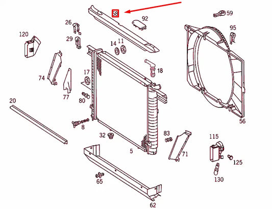 NEW MERCEDES-BENZ SL R129 RADIATOR UPPER COVER A1295050388 ORIGINAL