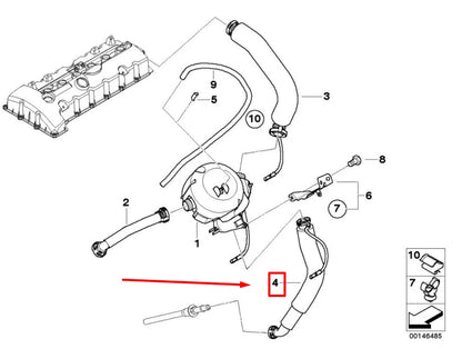 NEW BMW 3 E90 CRANKCASE VENTILATION HOSE 11157567802 7567802 ORIGINAL