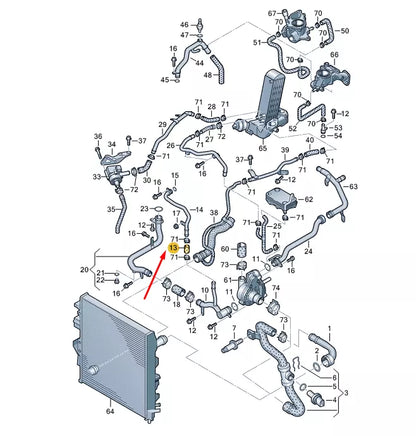 NEW VW TOUAREG 7P MK2 COOLANT HOSE PIPE 057121055E