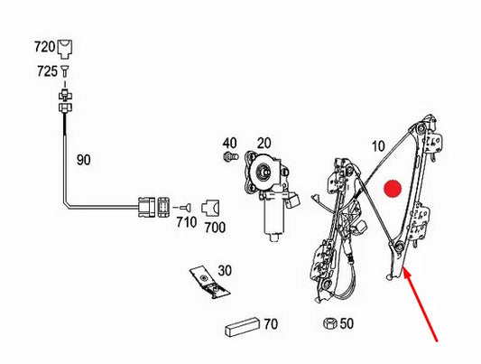 NEW MERCEDES-BENZ CLS C219 FRONT RIGHT WINDOW REGULATOR A2197201046