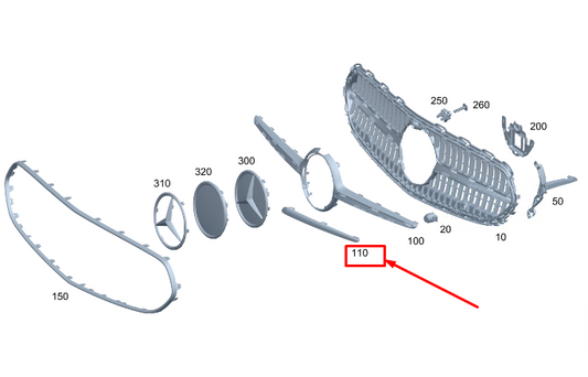 new mercedes-benz c w206 left radiator grille trim molding a2068881500 original