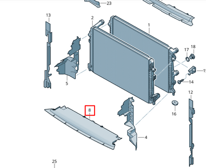 new volkswagen t-cross c11 radiator air duct lower 2gm121341a original