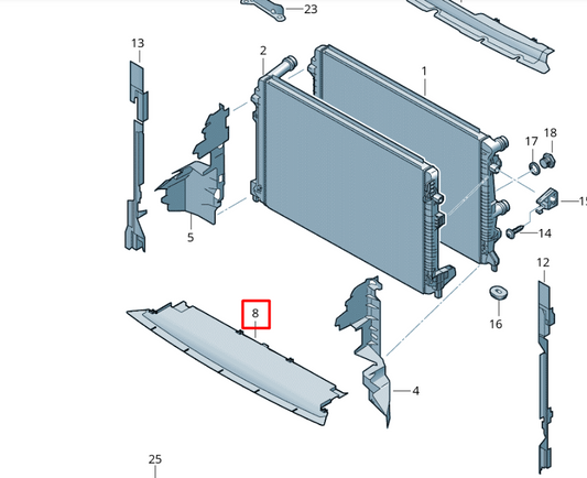 new volkswagen t-cross c11 radiator air duct lower 2gm121341a original