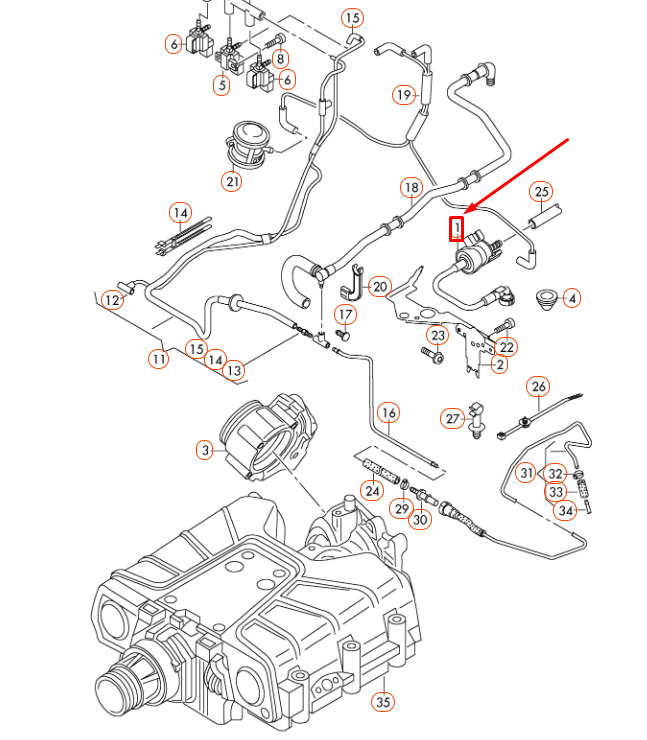 NEW AUDI A4 B8 VACUUM SYSTEM VALVE 06E133781B ORIGINAL