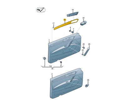 NEW VW GOLF MK7 VARIANT FRONT LEFT DOOR CARD INSERT TRIM 5G4867439JP9 ORIGINAL