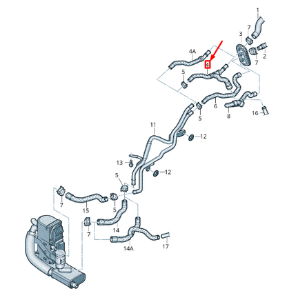new audi a8 4h auxiliary heater coolant hose 4h0265371s original