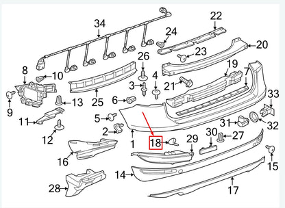 NEW VW TOUAREG 7P LEFT REAR TOW HOOK COVER 7P6807449AGRU ORIGINAL