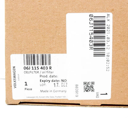 NEW VOLKSWAGEN TRANSPORTER T6 OIL FILTER 06J115403R ORIGINAL