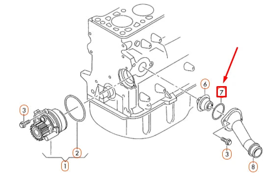 NEW VOLKSWAGEN BEETLE 9C COOLANT REGULATOR O-RING 038121119B ORIGINAL