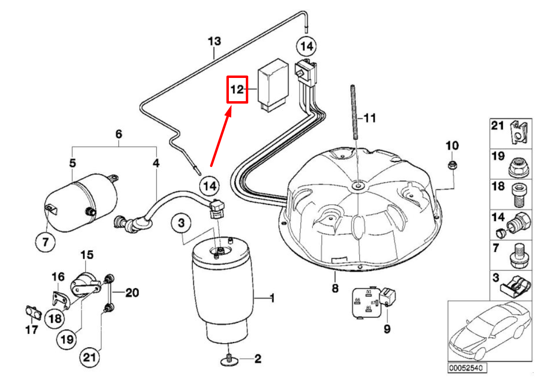 new bmw 5 e39 air suspension control unit 37146874414 6874414 original
