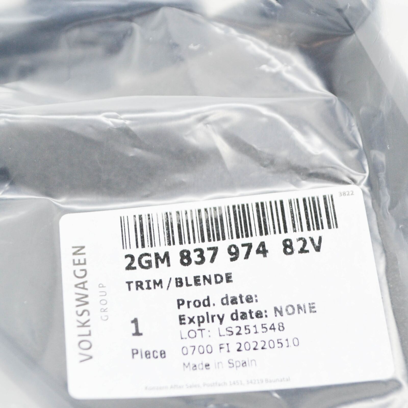 NEW VW T-CROSS C11 FRONT RIGHT DOOR MIRROR TRIANGLE COVER 2GM83797482V ORIGINAL