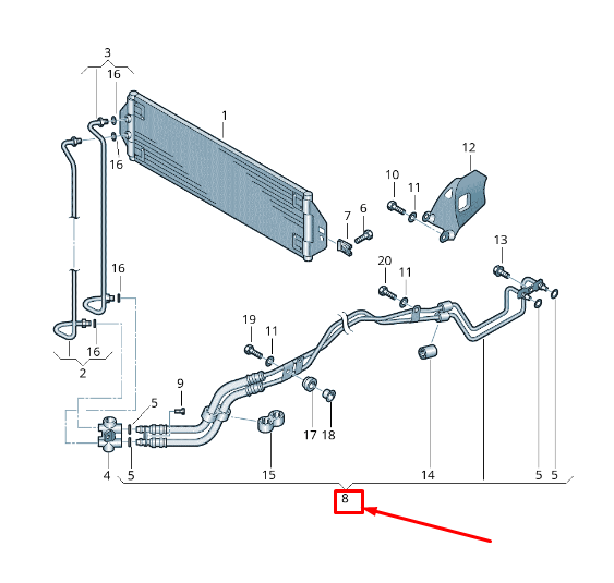 new audi q7 4l engine oil pressure line 7l8317801a original