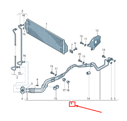 new audi q7 4l engine oil pressure line 7l8317801a original