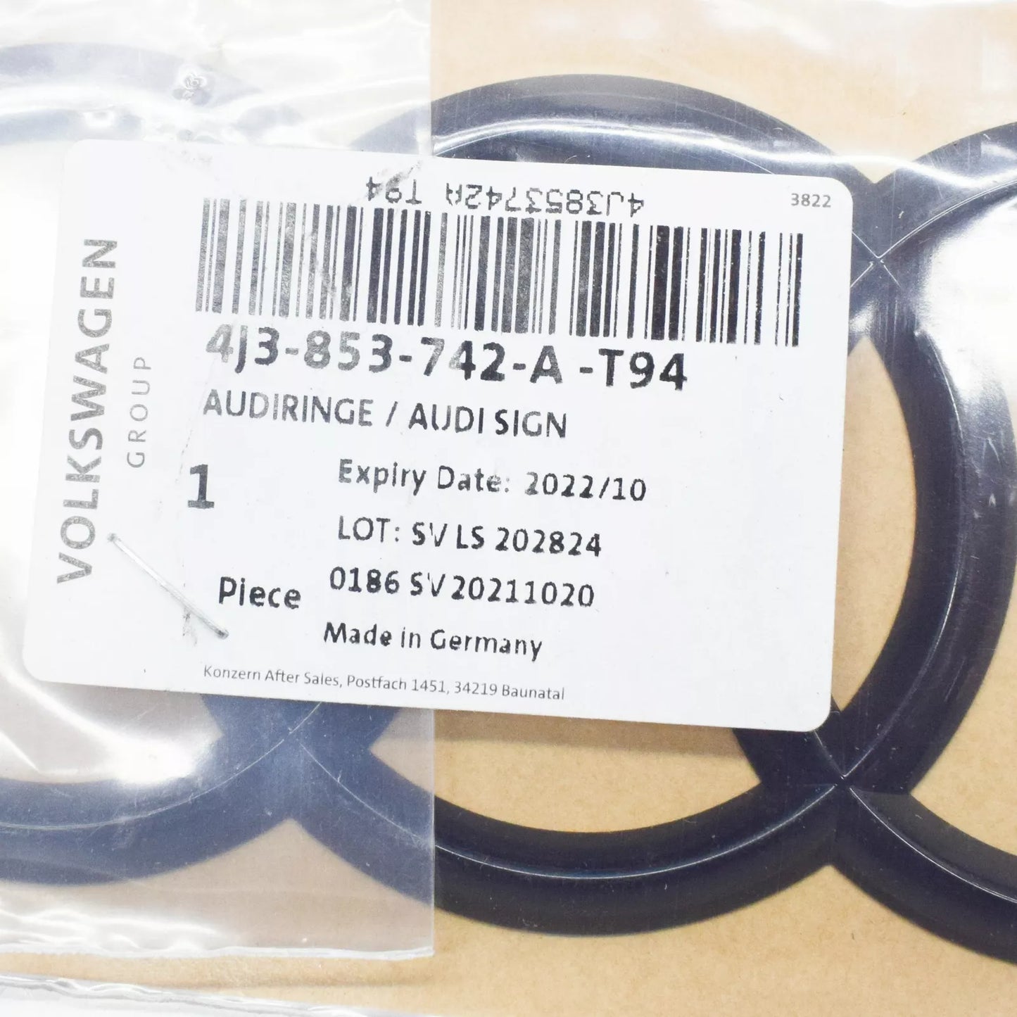 NEW AUDI E-TRON GT REAR TAILGATE BOOTLID BADGE LOGO 4J3853742AT94 ORIGINAL